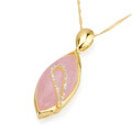 Oval Onyx Pendant with Cubic Zirconia - CZ Necklace 80808-99 (SZY335)